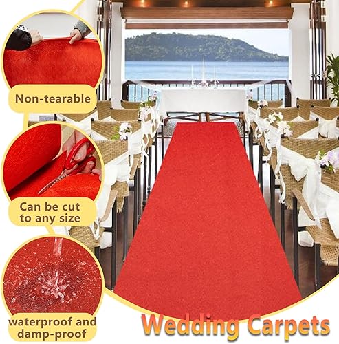 Whnoorher Tapis Rouge d'allée de 10 m, 20 m, 30 m, 50 m, Tapis de Couloir de Mariage, résistant à l'usure, pour fêtes, événements, Mariages et cérémonies, Tapis jetable, découpable (Size : 1x30m) - Nail Gallerys