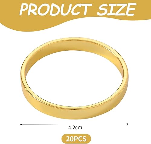 Boucles De Serviette En Métal, 20 Pièces, Porte-Serviettes, Décoration De Table, Anneaux Ronds, Porte-Serviettes - Nail Gallerys