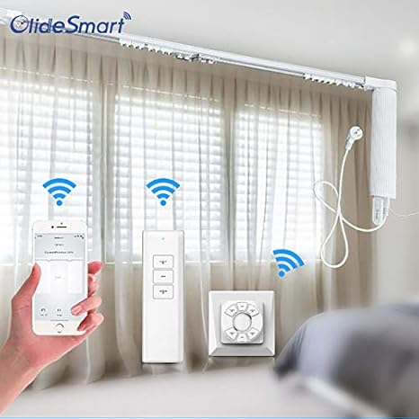Olide Système de rail de rideau automatique intelligent Wifi à monter soi-même, moteur automatique de rideaux, rails de stores automatiques, longueur personnalisable (piste de 8,2 m) - Nail Gallerys