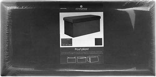 Atmosphera - Pouf Pliant Double Lilou en Velours 76x38cm Gris - Nail Gallerys