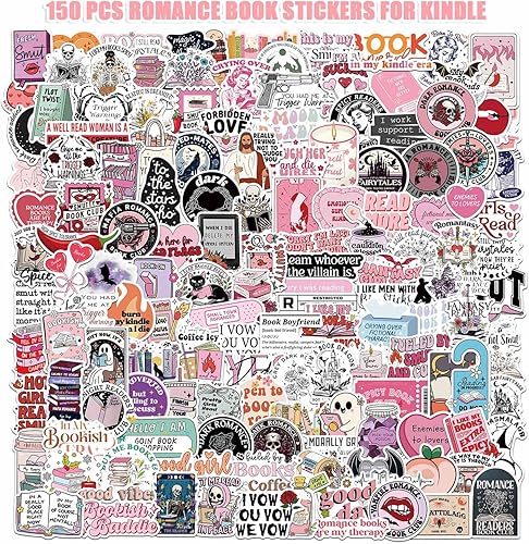 Autocollants en vinyle pour ordinateur portable Kindle, Lot de 150 autocollants roses pour livres pour Kindle, Stickers Aesthetic, Waterproof/Décoration, pour Scrapbooking/Ordinateur Portable - Nail Gallerys