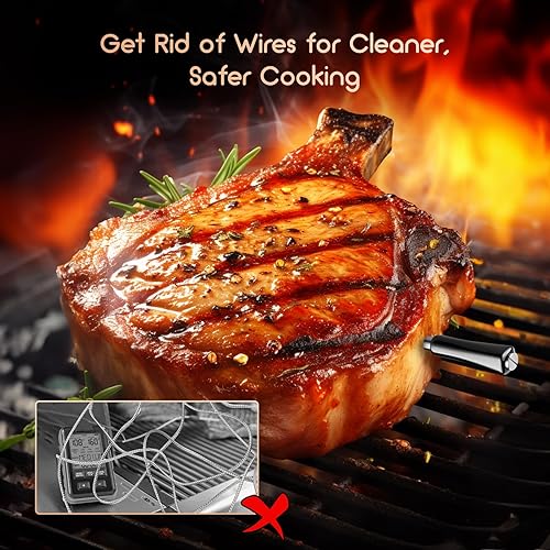 Inkbird INT-11X-B Thermomètre à viande sans fil Bluetooth 91 m Étanche IP67 Pour four, barbecue, fumoir, rôtisserie, four - Nail Gallerys