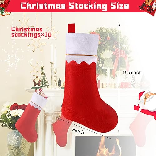 AUGSUN 10Pcs Chaussettes de Noël Personnalisé à Susprendre, Sachet de Bonbons pour Décoration de Noël - Nail Gallerys