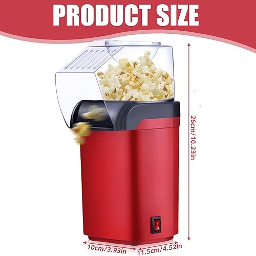 Asfrode Mini machine à pop-corn à air chaud - Sain - 1200 W - Sans huile - Sans graisse - 2 minutes - Fonctionnement à une touche - Pour la maison, les films, Noël, les fêtes, les soirées de football - Nail Gallerys