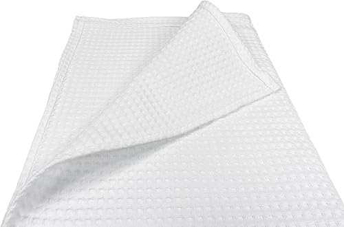 tex Family - Serviette en Coton nid d'abeille | Fourniture d'hôtel | Absorbant et Durable | Ourlet sur 4 côtés | Fabriqué en Italie, Blanc, 100 x 150 cm, Tissu - Nail Gallerys