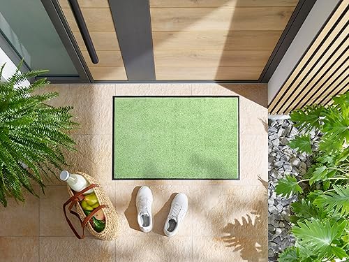 Wash+Dry Paillasson, Lime Lagoon 40x60cm, intérieur et extérieur, Lavable, Vert - Nail Gallerys