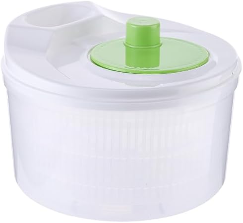 Essoreuse à salade, petite laveuse à salade, essoreuse à laitue avec panier de lavage de légumes et bol de service, égouttoir à fruits ménagers, séchoir à salade, plastique transparent sans BPA (blanc - Nail Gallerys