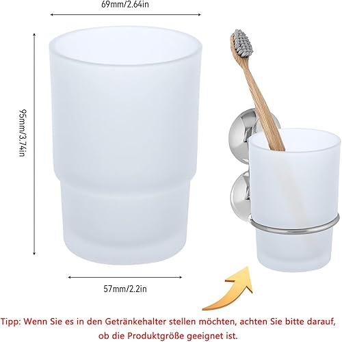 Topsky Lot de 2 gobelets en Verre pour Brosse à Dents pour, Porte-Brosse à Dents, gobelet Salle de Bain, Accessoires de Salle de Bain - Nail Gallerys
