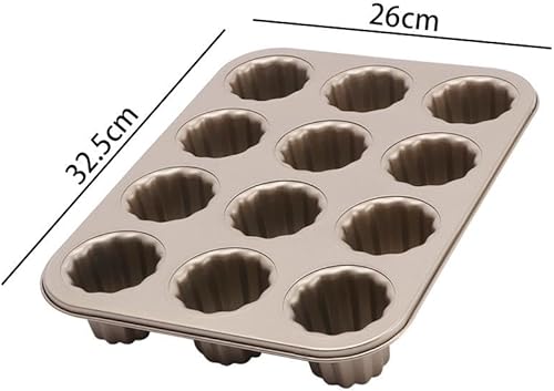 Moule à cannele, 12 cavités en acier au carbone anti-adhésif pour mousses, pâtisseries, cupcakes, muffins, outil de cuisson - Nail Gallerys