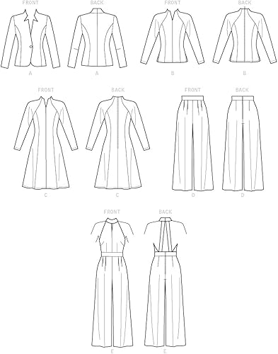 Vogue Misses Sportswear Patterns V1741E5 Patrons de vêtements de Sport pour Femme, Blanc, E5 (14-16-18-20-22) - Nail Gallerys