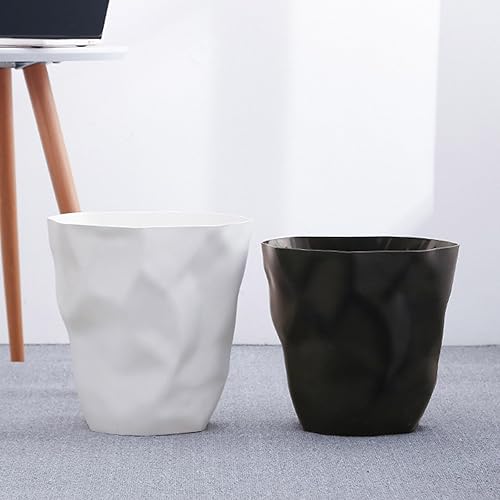 Créatif Plissé Poubelle Salon Chambre Bureau Stockage Seau Style Maison Intérieur Grande Capacité Papier AqK658 (Blanc, Taille Unique) - Nail Gallerys