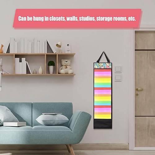 luolety Support de rouleau de vinyle, 24 compartiments et 23 poches en vinyle, support mural à suspendre sur la porte, organiseur pour papier de transfert de chaleur - Nail Gallerys