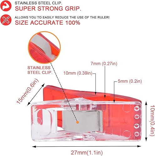 Nayira Lot de 120 pinces à coudre colorées multi-usages, parfaites pour la couture, le matelassage et le tricot, les travaux manuels, le travail du papier et la suspension de petites choses (JZ1200) - Nail Gallerys