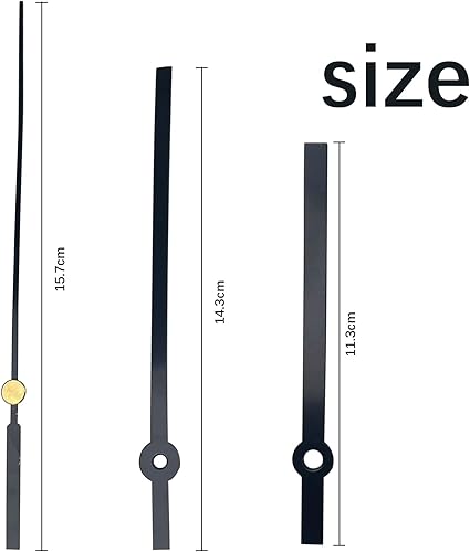 tiyiyok Mécanisme Horloge Murale Silencieux à Quartz, Mécanisme Horloge Aiguilles 113/143/157mm, Mécanisme Horloge Pile Noir Haute Performance, Remplacement, DIY - Nail Gallerys