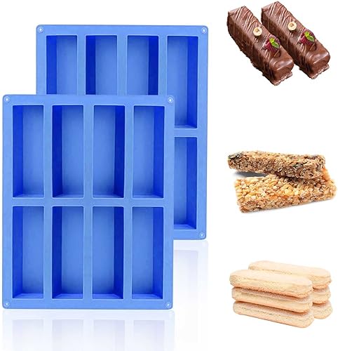 Moule Barre de Céréales, 2 Pièces Mini Moule a Cake, Moule Silicone Rectangulaire, Moule a Cake Silicone, Moule Silicone Patisserie Convient aux Gaufres Cheesecakes et aux Savons - Nail Gallerys