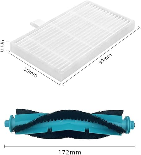 Lot de 18 pièces de rechange pour aspirateur robot Ultenic D10, comprend 1 brosse principale, 5 serpillères, 4 filtres Hepa, 8 brosses latérales (B) - Nail Gallerys