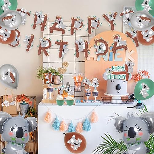 Décorations de fête d'anniversaire avec ballon, bannière d'anniversaire, guirlande, suspension de porte et bâtons pour fête d'anniversaire sur le thème des animaux, décorations de fête prénatale - Nail Gallerys