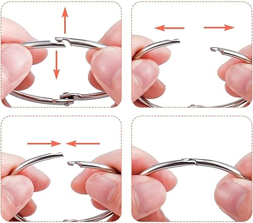 Anneaux de Rideau en métal, Anneaux de Douche Ronds en métal, Paquet de 24 Anneaux de Suspension de Rideau argentés, adaptés aux Rideaux, Rideaux de Douche et Plus Encore - Nail Gallerys