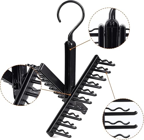 MEGAVOW Porte Cravate Réglables, Cintre Organisateur avec Pinces Antidérapantes, Porte-Cravates en X avec 20 Emplacements, Crochet Cintre Organisateur pour Cravate, Ceinture, écharpe - Nail Gallerys
