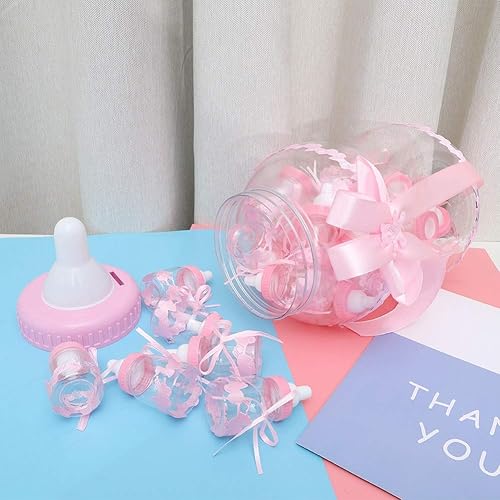 Bouteilles de Bonbons de bébé, 30pcs Mini biberons Joli biberon avec Ruban et Ours, Bonbonnière pour des faveurs, des Bonbons, des confettis, Cadeaux d'anniversaire/Cadeaux(Rouge) - Nail Gallerys
