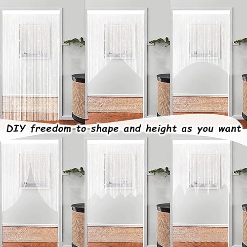 Surwin Rideau de Porte en Perles, Rideau Moustiquaire, Rideaux de Porte Anti Mouche, Separation de Piece Moustiquaire pour Cuisine, Chambre et Salon, décoration de Mariage (Rose foncé,100X200cm) - Nail Gallerys