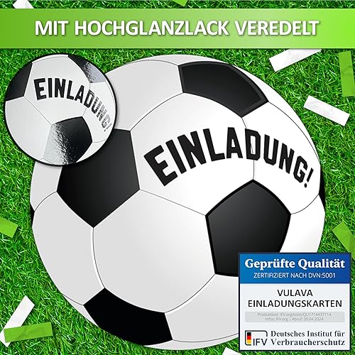 VULAVA Lot de 12 cartes d'invitation de football pour garçon et fille - Les cartes de football sont l'invitation de football pour garçons et filles - Jeu de football pour garçons et filles - Nail Gallerys