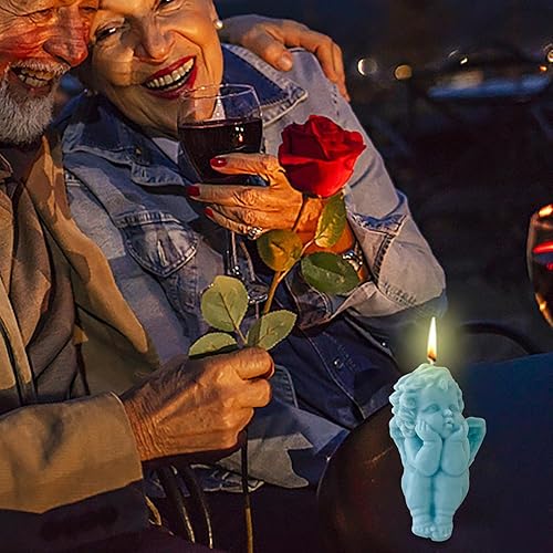 Pomurom Moule Bougie Silicone, Ange Moule en Silicone pour Bougie Savon, Moules à Bougie Faits à la Main, Moules Silicone pour soja, Cire d'abeille, Bougies parfumées, Chocolat, Résine époxy - Nail Gallerys