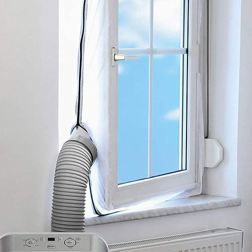 WCT 400CM Joint de Fenêtre pour La Climatisation Mobile, Coupe la Fonction d'air Chaud, Facile à Installer,Fonctionne avec Toutes Les Unités De Climatisation Mobiles et Sèche-Linge - Nail Gallerys