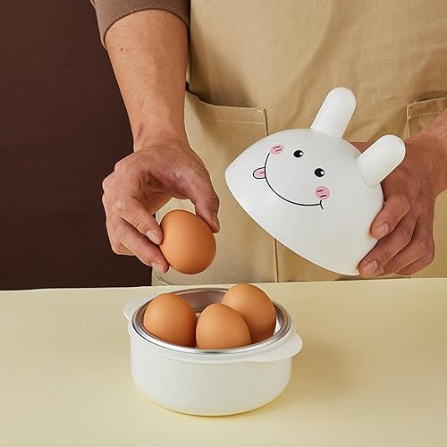 Cuiseur à œufs pour micro-ondes – Cuiseur à œufs rapide, cuiseur vapeur compact pour micro-ondes | Cuiseur à œufs durs de qualité alimentaire durable, Ute Rabit Egg Cuisson 4 œufs pour œufs doux, - Nail Gallerys