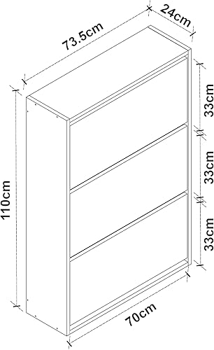 [en.casa] Meuble à Chaussures Range-Chaussures Armoire à Chaussures Meuble de Rangement pour 18 Paires Panneau de Particules 110 x 74 x 24 cm Blanc - Nail Gallerys