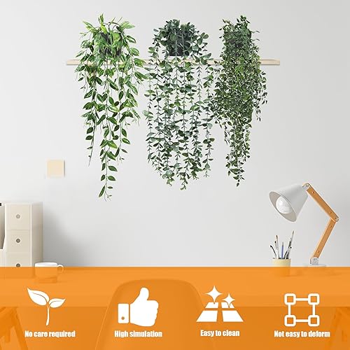 3 Pcs Plante Artificielle Tombante, Plantes Artificielles Interieur ﻿avec Pot, Plante Lierre Fausse Vert, Décorations Maison Suspendues pour Extérieure, Célébration, Jardin, Mariage, Cuisine, Balcon - Nail Gallerys
