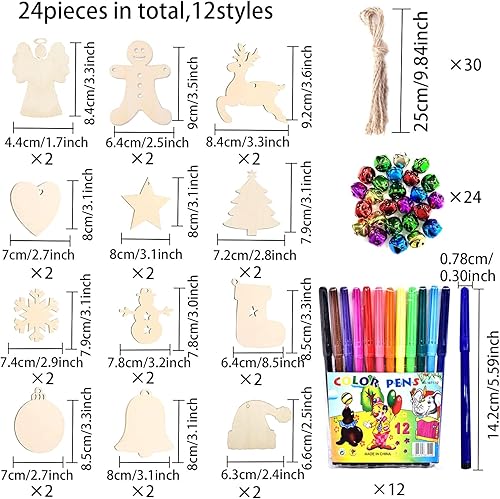 Lot de 90 pendentifs en bois à peindre, pendentif ange en bois pour décoration de sapin de Noël, pendentif en bois, pendentif arbre de Noël, décoration de Noël, arbre de Noël, décoration de bricolage - Nail Gallerys