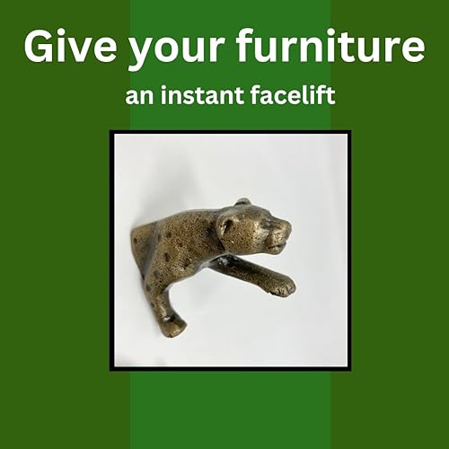 Safari Boutons de tiroir en métal en laiton antique avec motif animal (crochet, lion) - Nail Gallerys