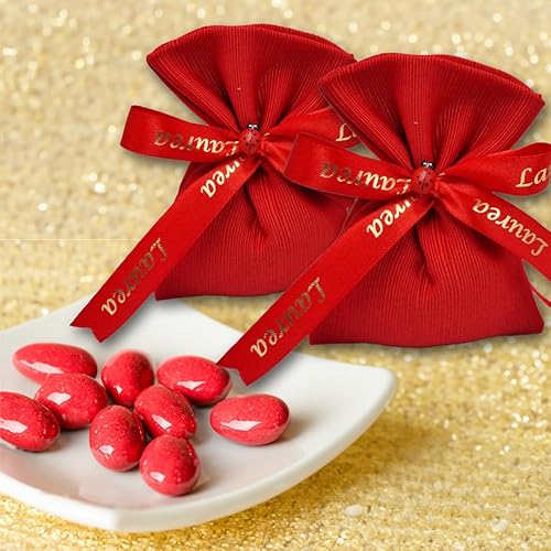 Decoraparty Ruban double satin rouge de 15 mm d'épaisseur avec inscription de graduation or, rouleau de ruban de décoration dorée en polyester pour bonbonnière, diplômé, célébration, 15 mm x 25 m - Nail Gallerys