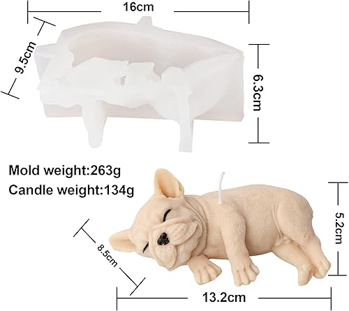 Xidmold Moule en silicone 3D pour chien - Moule à savon - Moule en silicone pour décoration de gâteau, chocolat, savon, bougies de cire de soja, artisanat (chien D) - Nail Gallerys