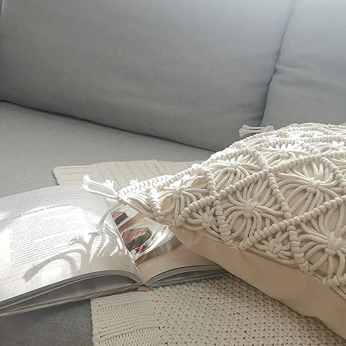 Boho Housse Coussin, 30x50cm Housse Coussin Décorative Corde Coton Tissage Canapé Coussin Taie d'oreiller Tissé à Main Canapé Chambre Salon Housse Coussin Doux Beige (Pas de Noyau d'oreiller) - Nail Gallerys
