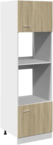 vidaXL Armoire à Micro-Ondes Chêne Sonoma 60x57x207 cm Aggloméré - Nail Gallerys