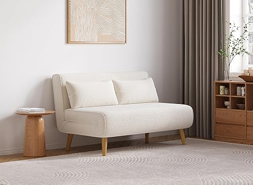 DecoInParis Banquette Convertible 2 Places en Tissu Effet Peau de Mouton Tonka - Nail Gallerys