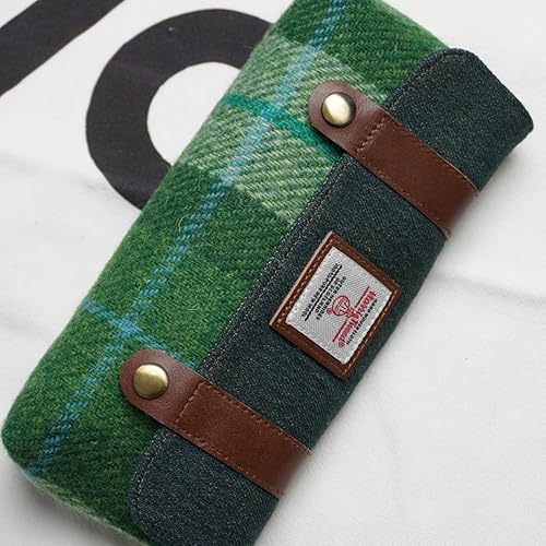 TAILORMAP Harris Trousse à crayons en tweed de grande capacité pour filles et garçons, trousse à stylos à double bouton-pression pour l'école (Saury) - Nail Gallerys