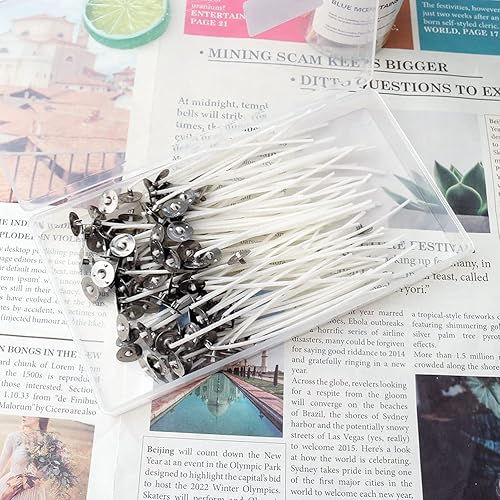 Mèche pour Bougie, 100 Pièces Mèches en Coton Naturel Mèches Pré Ciré pour La Fabrication De Bougies Parfumée 10CM - Nail Gallerys