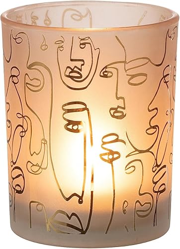 J-Line Photophore Happy Faces Verre Beige Medium - Nail Gallerys