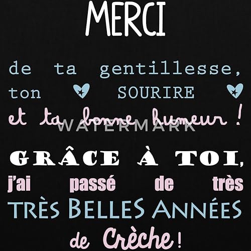 Spreadshirt Merci Crèche Puéricultrice Sac en Tissu, Taille Unique, Bordeaux - Nail Gallerys