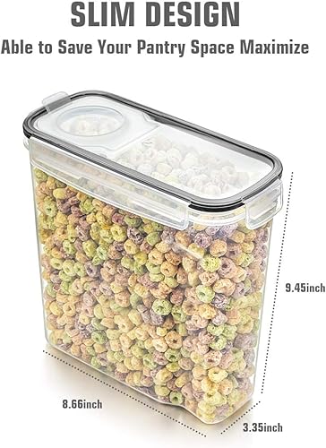 Wildone Ensemble de 6 récipients hermétiques avec contenance de 4 L et couvercle anti-fuites noir pour céréales et aliments secs (sucre, farine, etc.) noirs - Nail Gallerys