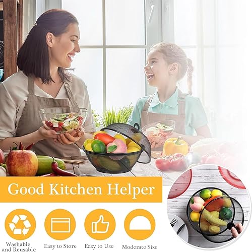 WJUHYGTF Corbeille De Fruits avec Moustiquaire, Moustiquaire, Bol De Fruits, Métal avec Couvercle, Filet À Fruits Répulsif Contre Les Mouches des Fruits, Stockage Moderne des Fruits,Noir - Nail Gallerys