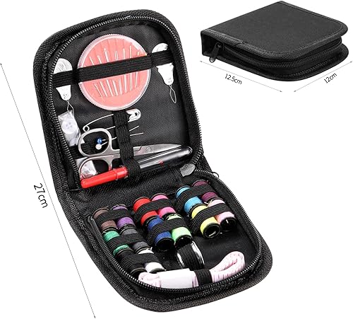 Aruicheng Kit de couture de voyage - Aiguille et fil - 27 accessoires de couture de qualité supérieure - Kit de couture de voyage pour débutants, adultes, maison, bricolage et voyage - Nail Gallerys