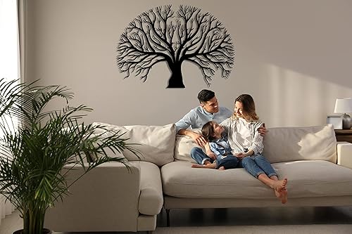 DEKADRON Décoration murale arbre de vie en métal, décoration d'intérieur, salon, chambre, cuisine, salle de bain, bureau, 100 x 71 cm (l x H) - Nail Gallerys