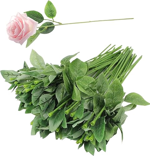 Tiges de Rose avec Feuilles 30 pcs 13 Pouces de Fleurs artificielles tiges de Fil Floral Bricolage tiges de Fil Floral Pliables tiges de Fleurs réalistes pour l'artisanat, tiges Florales - Nail Gallerys