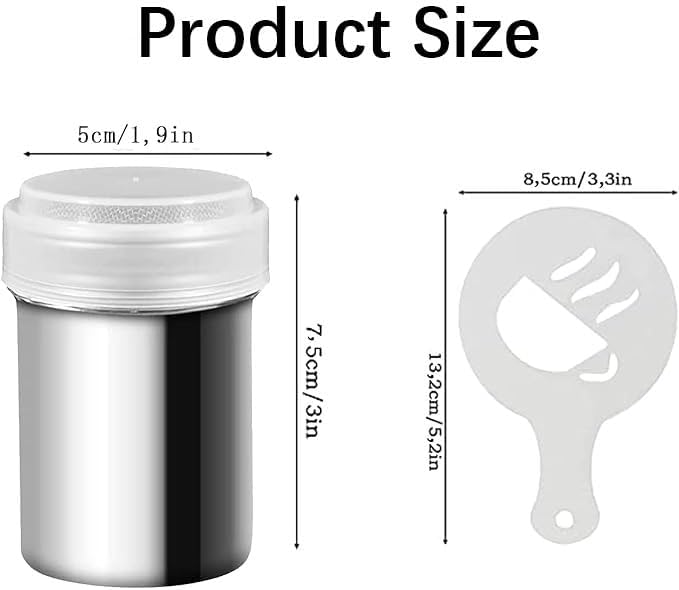 Shakers à Chocolat, 2 pièces en Acier Inoxydable, 16 modèles de café, Cacao, utilisés dans la Cuisine, sirop, pâtisserie, crème, Sucre en Poudre, Cappuccino et Boissons - Nail Gallerys