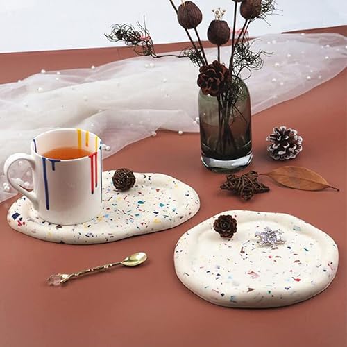 Voyyphixa Rond Moule Résine Coaster Moulle Silicone Résine Époxy Moulage Plateau Moule pour DIY Bijoux Boîte De Rangement Assiette De Fruits Bougeoir (Ronde Coaster Moule) - Nail Gallerys