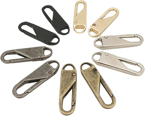 Homoyoyo 10Pièces Zipper Pulls Set Versatile Replacement Zipper Heads For Bags Clothing And DIY Projects Easy To Install Includes Different Color Options - Nail Gallerys